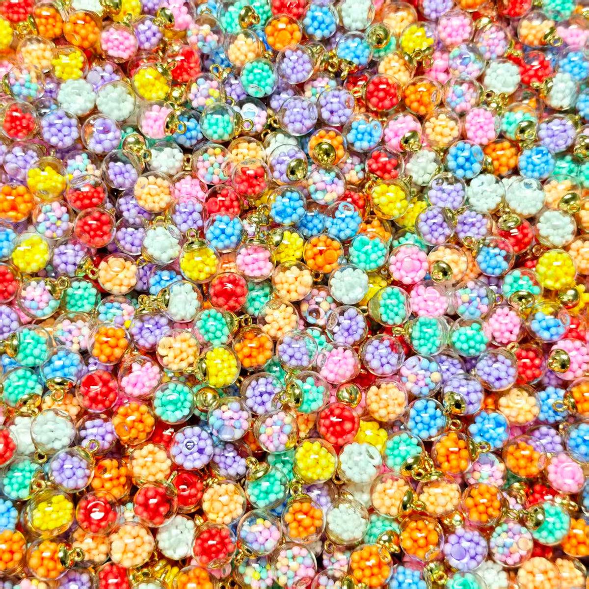 Glass charms - Bubble glass ball (for beaded pen, keychains, phone chains)