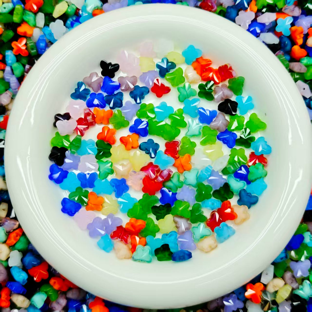 High quality Blingbling glass beads -jelly butterfly(for keychains, phone chains,bracelet, necklace)
