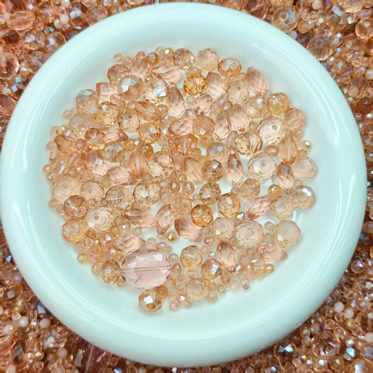 Big sale! Blingbling glass beads - Dark Orange pink (for keychains, phone chains,bracelet, necklace)