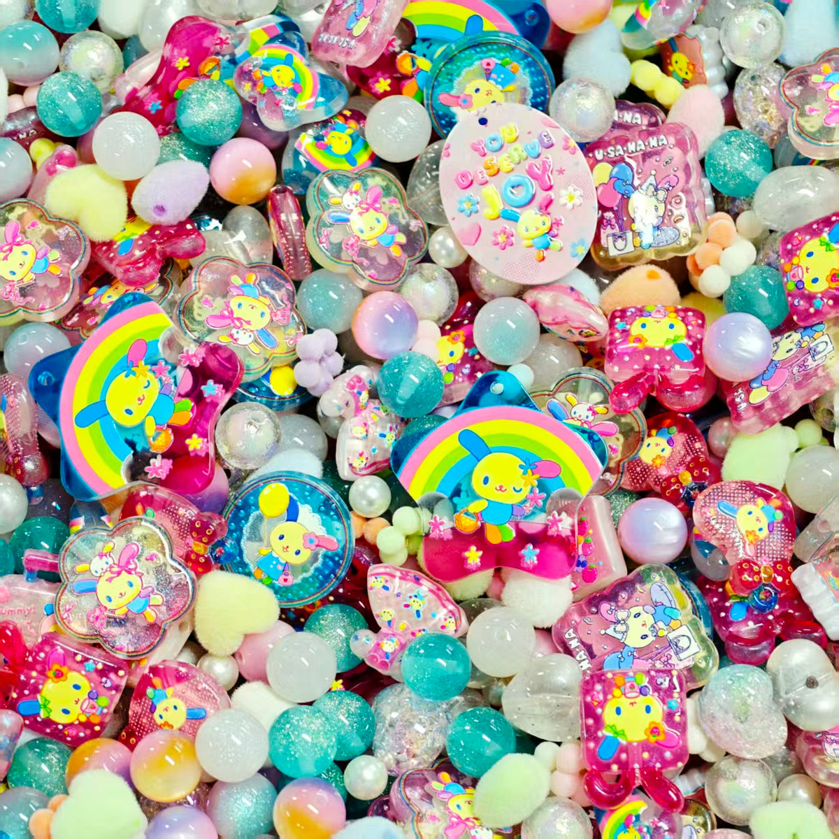 (last 3)Big sale! Acrylic beads - Usahana (for keychains, phone chains,bracelet, necklace)