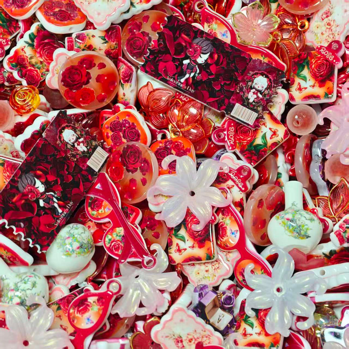Big sale! Acrylic beads - Rose SP 2.0(for keychains, phone chains,bracelet, necklace)