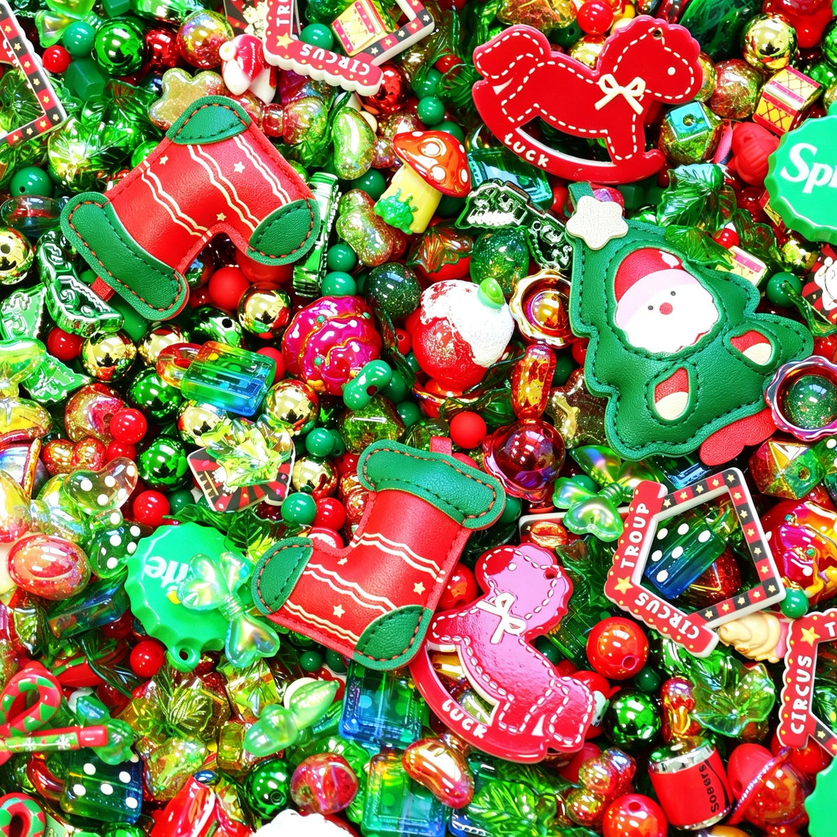 Big sale! Acrylic beads - Christmas (for keychains, phone chains,bracelet, necklace)