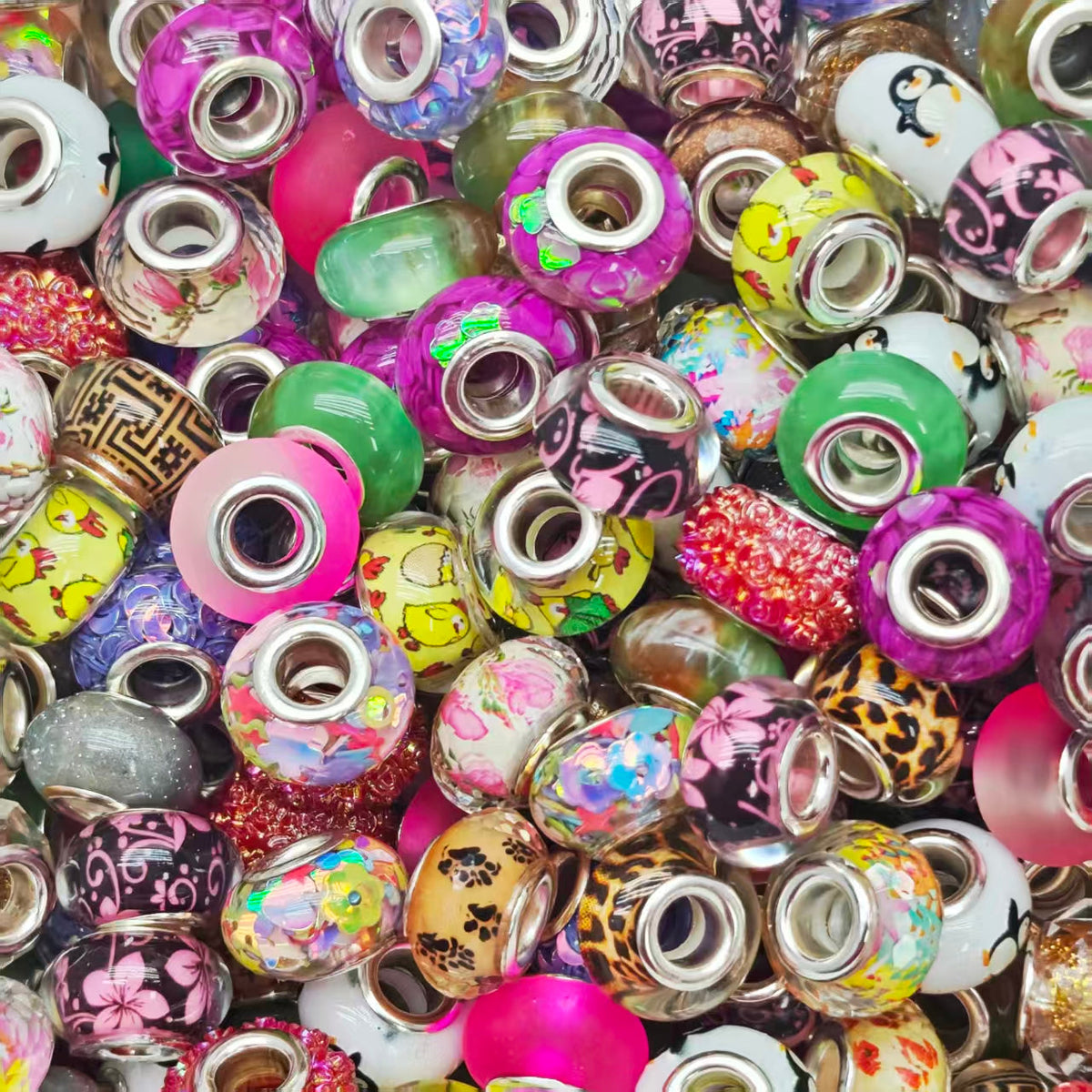 Lucky game - Big hole beads ( for pandora bracelets, for beaded pen )
