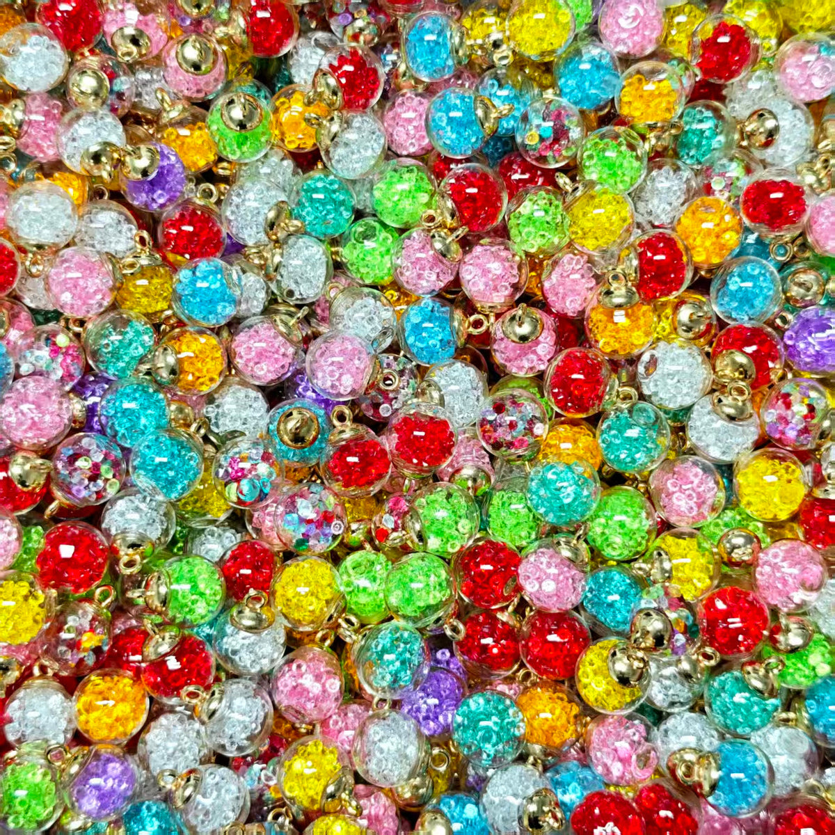 Glass charms - Diamond glass ball (for beaded pen, keychains, phone chains)