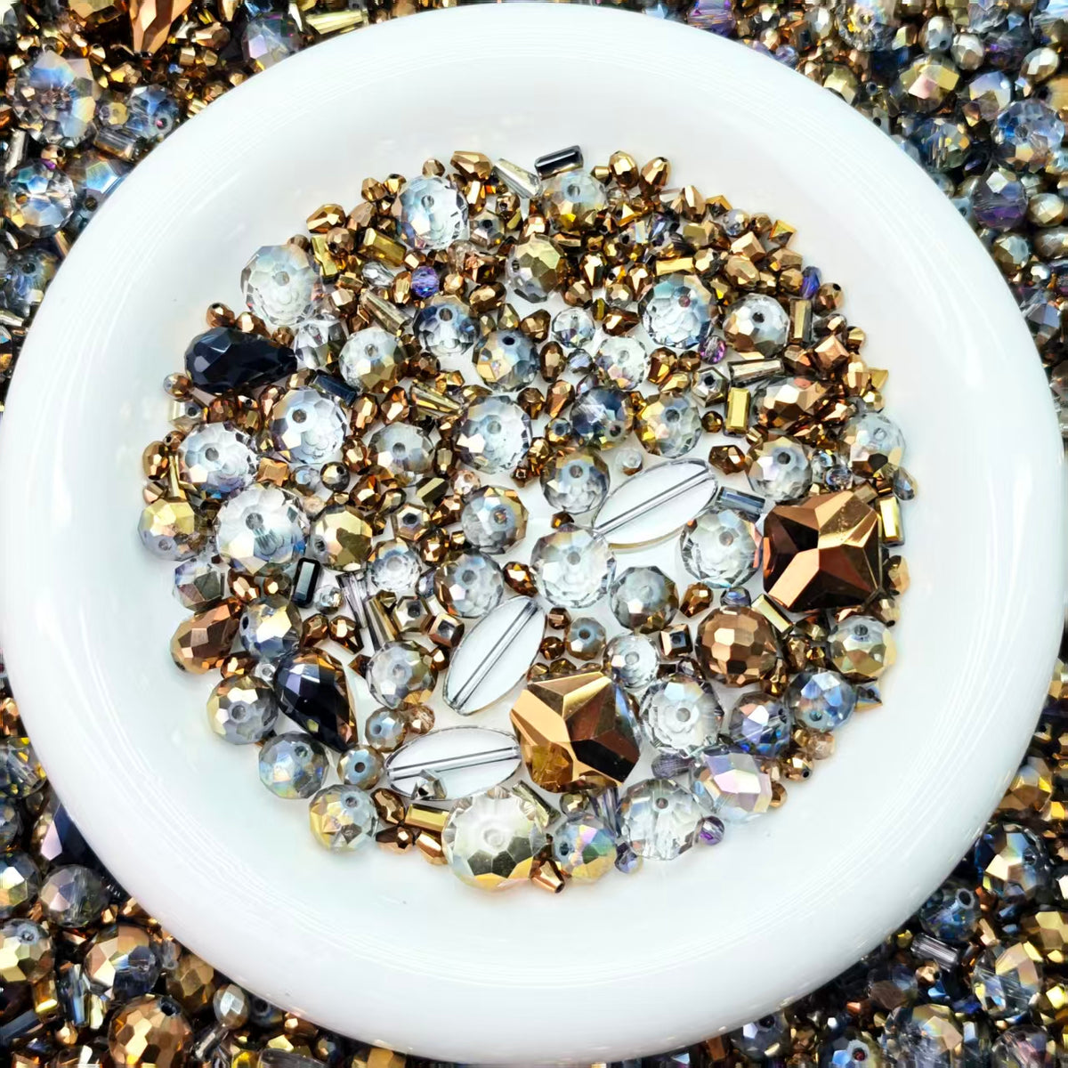 Big sale! Blingbling glass beads - Blue gold (for keychains, phone chains,bracelet, necklace)