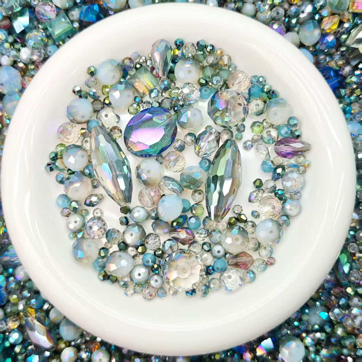 Big sale! Blingbling glass beads -Colored grey (for keychains, phone chains,bracelet, necklace)