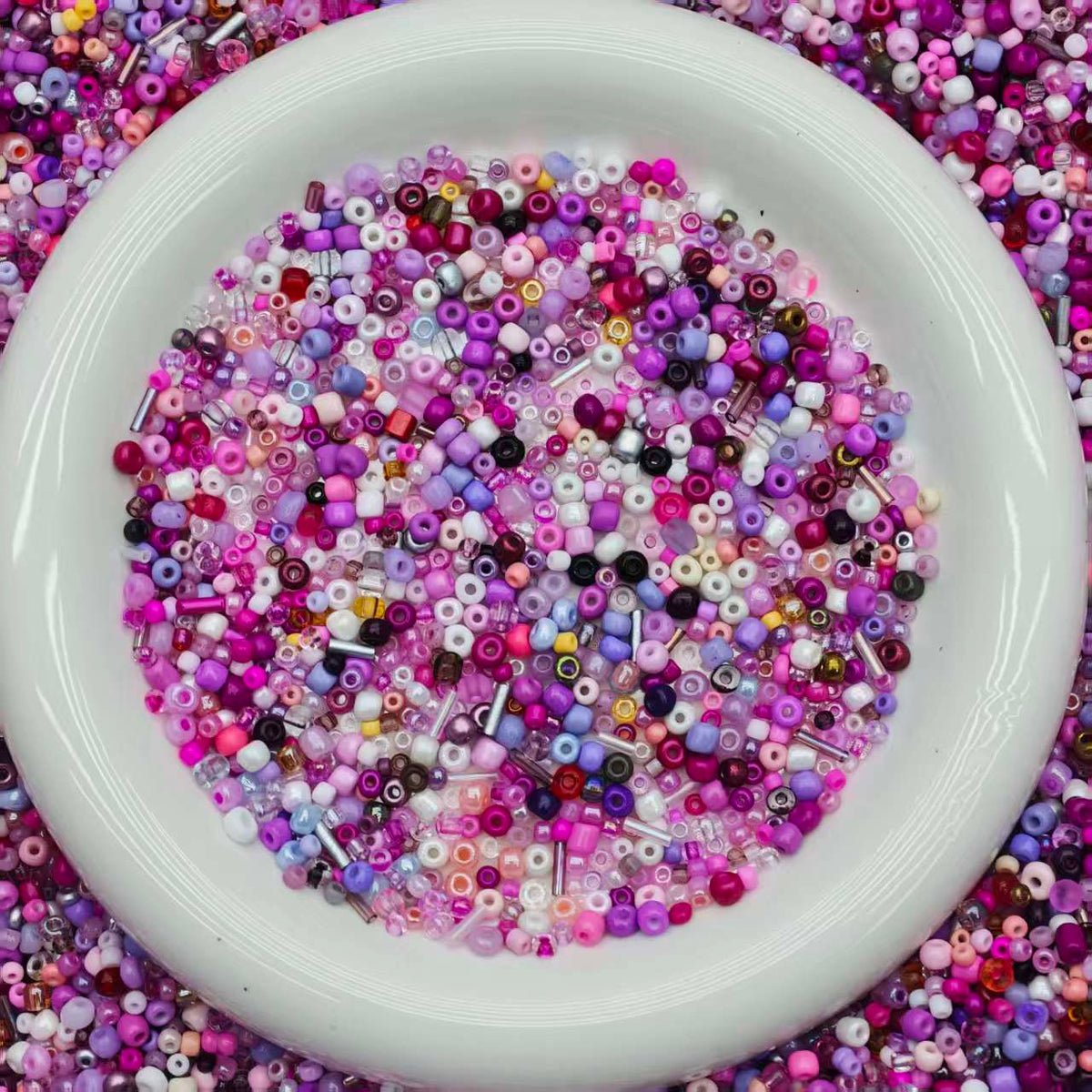 Mini glass beads - purple(for keychains, phone chains,bracelet, necklace)