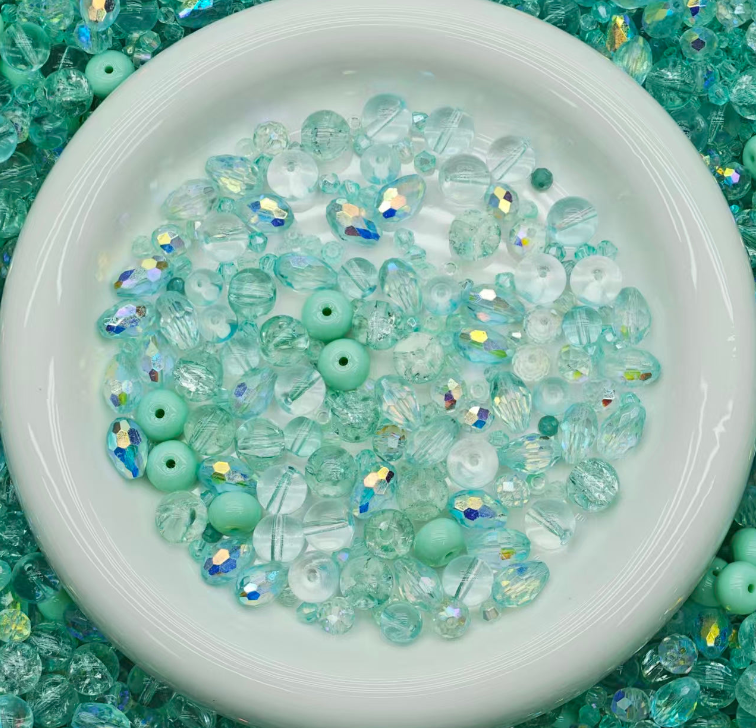 Big sale! Blingbling glass beads - Tiffany blue (for keychains, phone chains,bracelet, necklace)