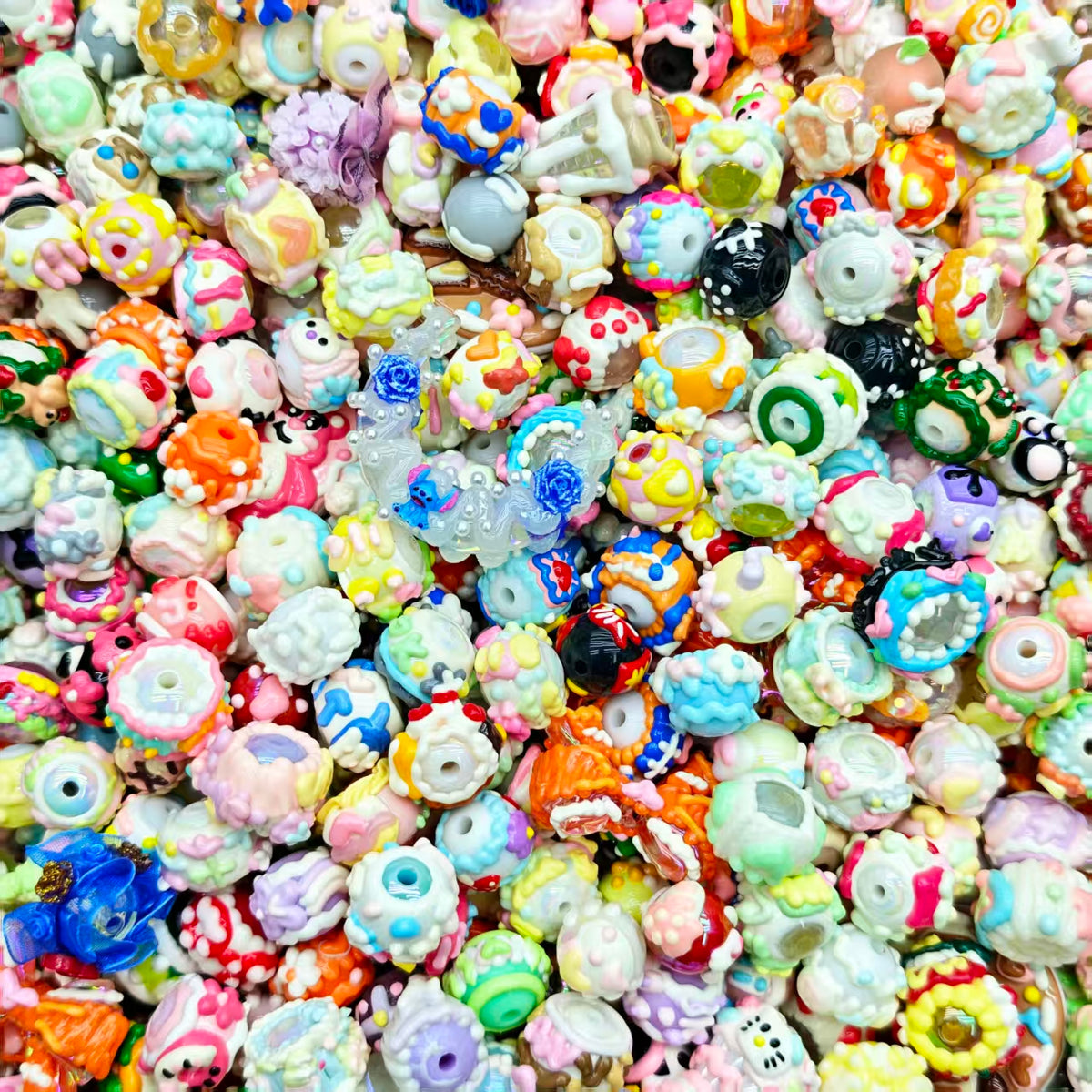 Big sale! acrylic beads- oil painted mix (for keychains, phone chains,bracelet, necklace)
