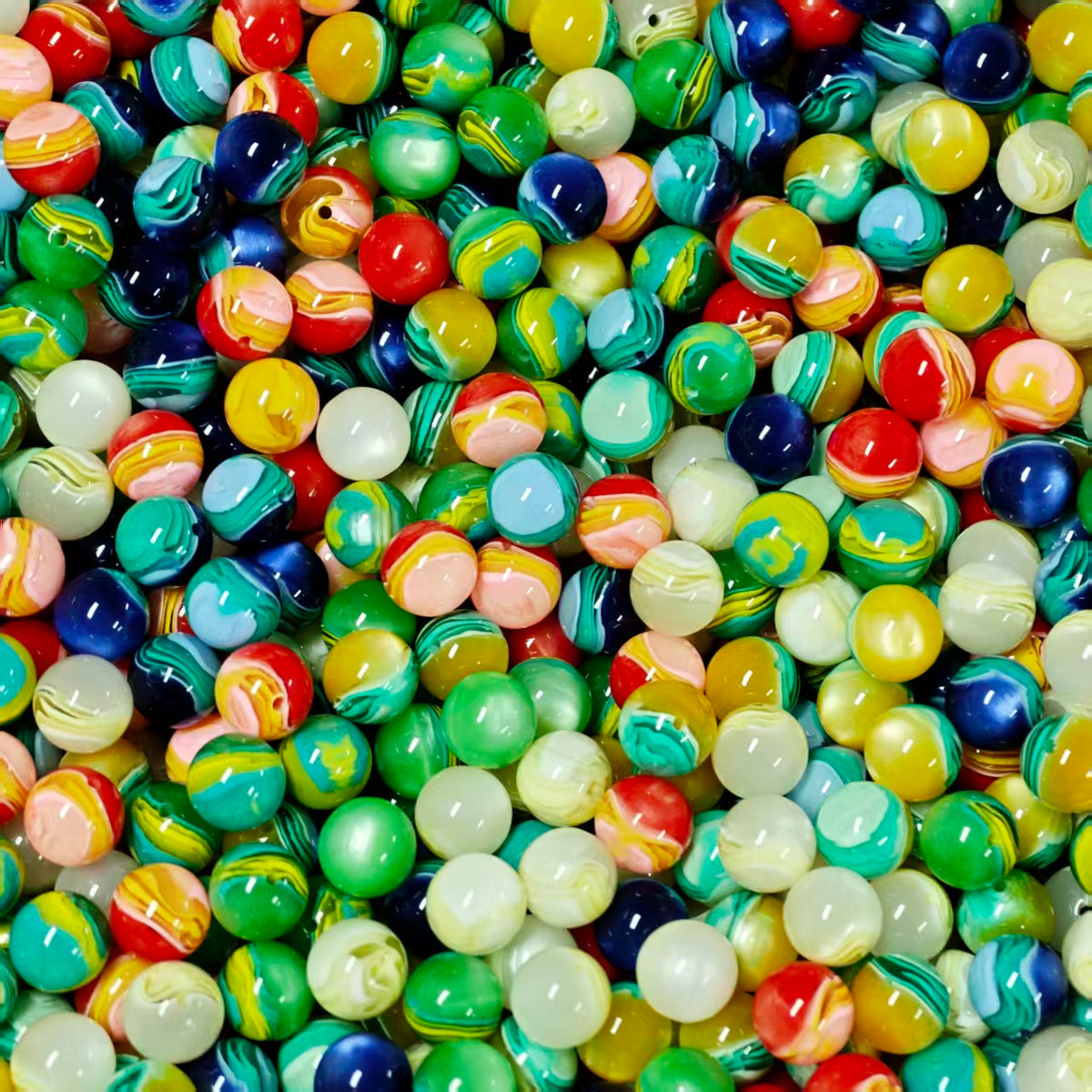 Big sale!Resin beads -Swirl Round (color changing ) (for beadable pens, keychains, phone chains)