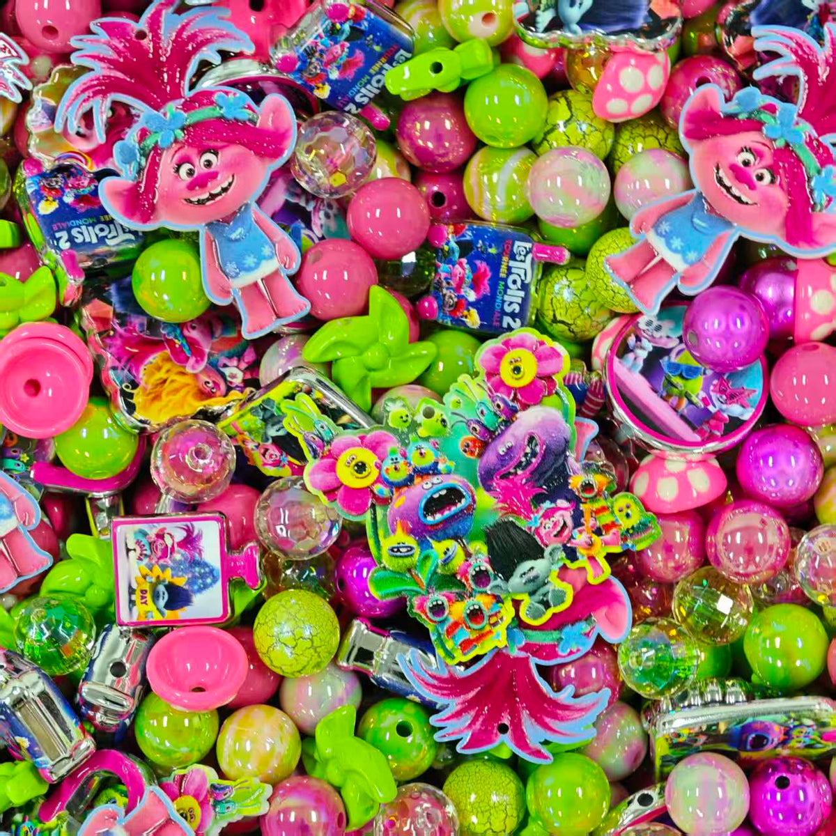 Acrylic beads - Trolls (for beadable pens, keychains, phone chains)