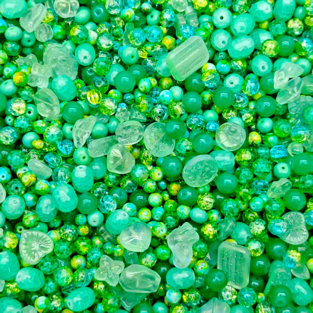 (last 3)Big sale!Glass beads- Emerald Oasis (for keychains, phone chains,bracelet, necklace)