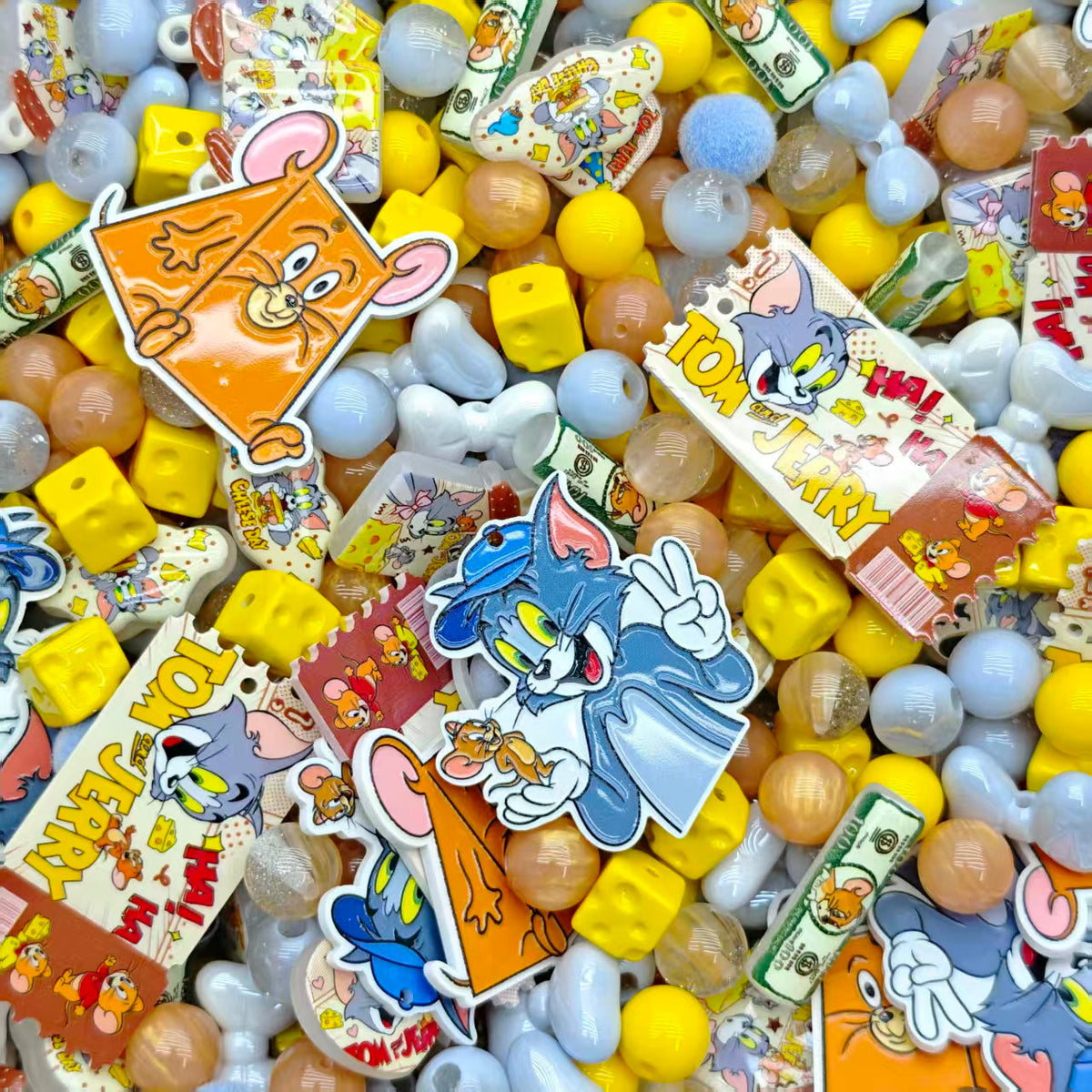 Acrylic beads - Tom and Jerry (for beadable pens, keychains, phone chains)
