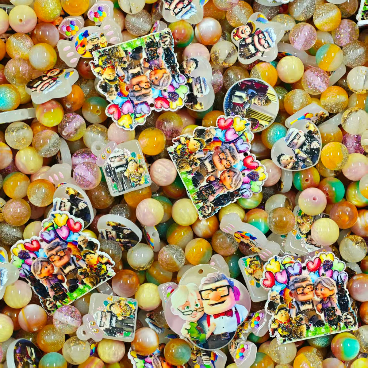 Acrylic beads - Up (for beadable pens, keychains, phone chains)