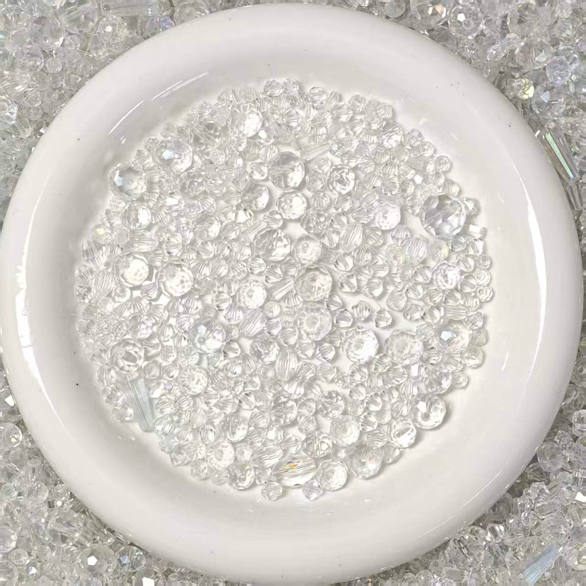 Big sale! Blingbling glass beads -Clear (for keychains, phone chains,bracelet, necklace)