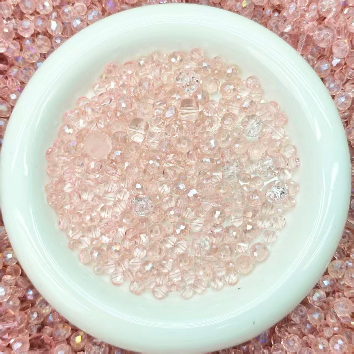 Big sale! Blingbling glass beads - Clear pink (for keychains, phone chains,bracelet, necklace)