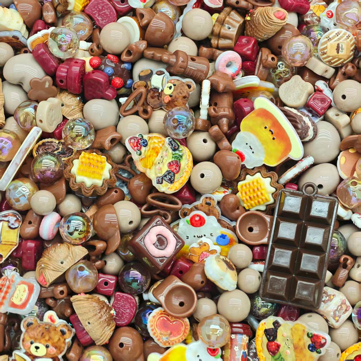 (BOGO)Acrylic Beads - All brown (for beaded pen, keychains, phone chains)