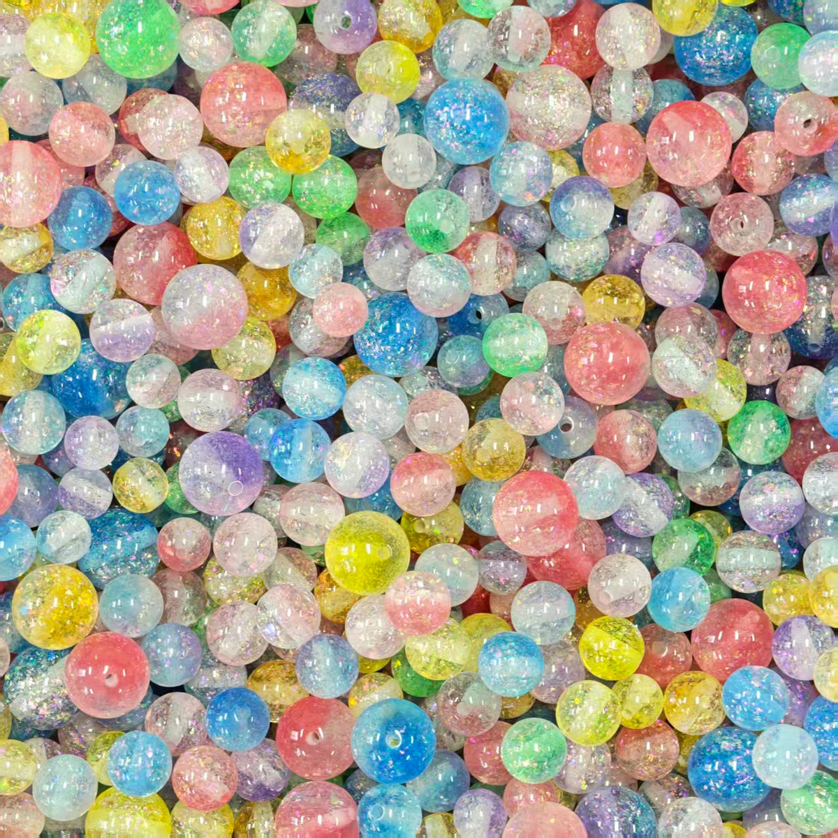 Crazy BOGO! Resin beads - Rainbow glitter mix (for beadable pens, keychains, phone chains)
