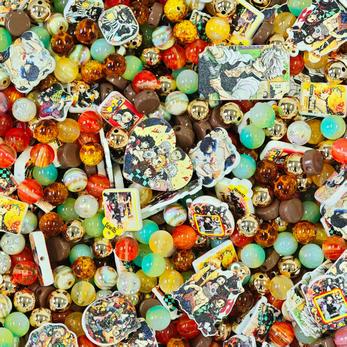 Acrylic beads - Demon slayer (for beadable pens, keychains, phone chains)