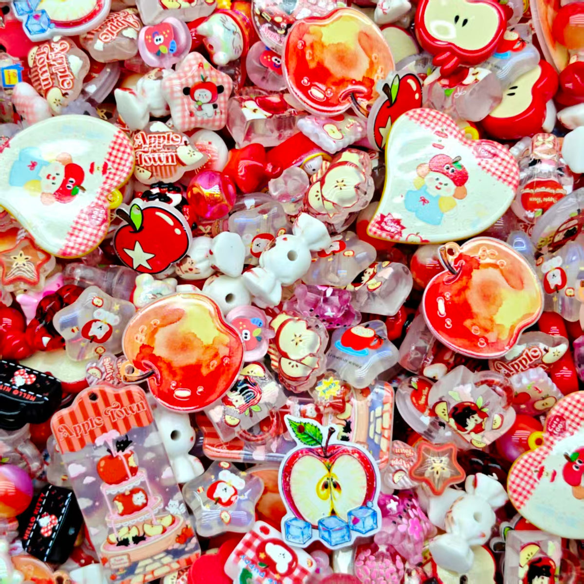Big sale! Acrylic beads -Apple dog(for keychains, phone chains,bracelet, necklace)