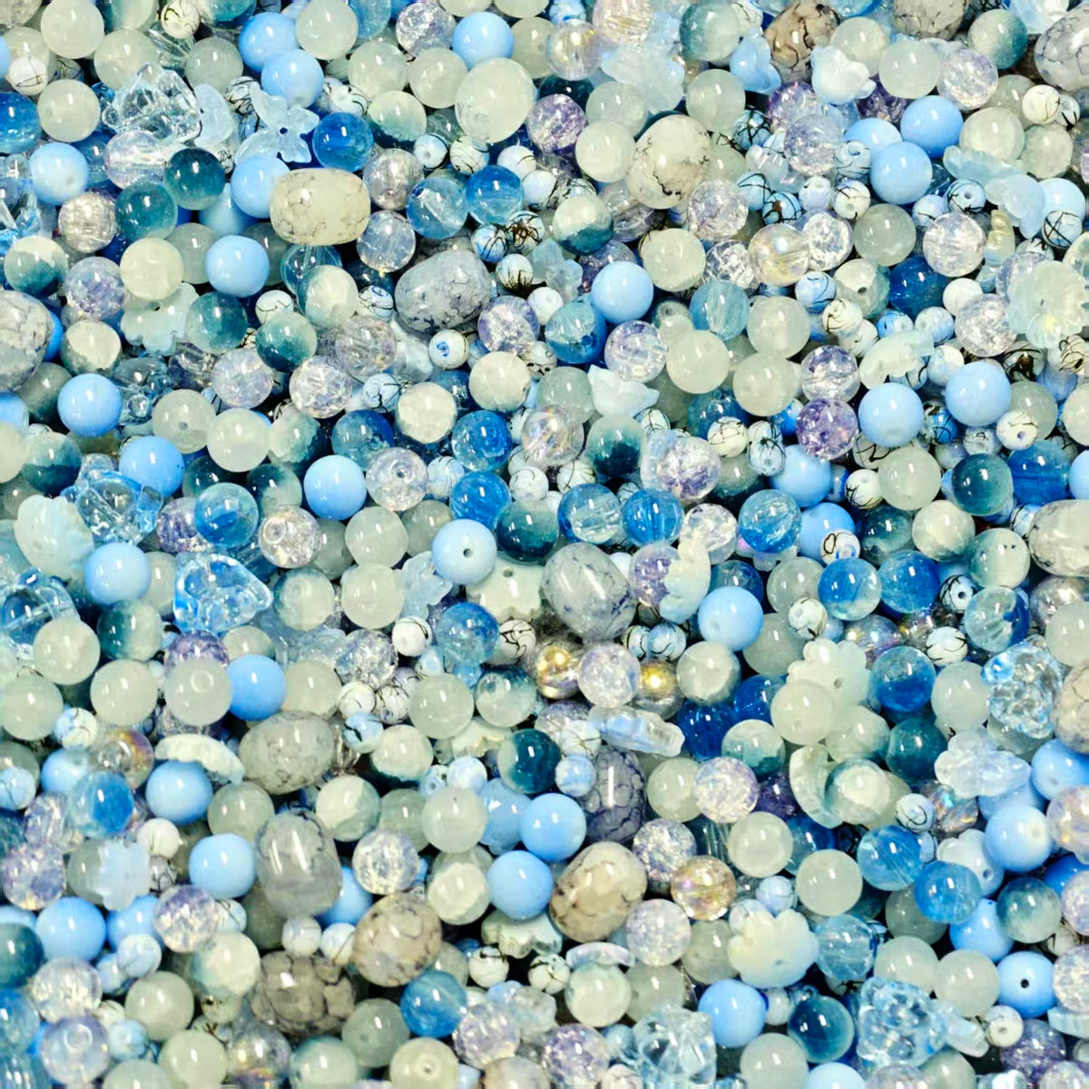 Big sale! Glass beads - Glacier (for keychains, phone chains,bracelet, necklace)