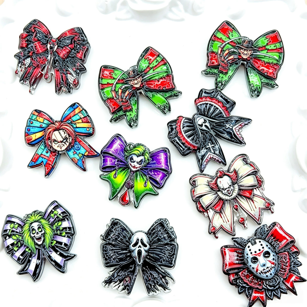 Acrylic Flat beads /1 bag(10pcs)(for beaded pen, keychains, phone chains, bracelet, necklace)