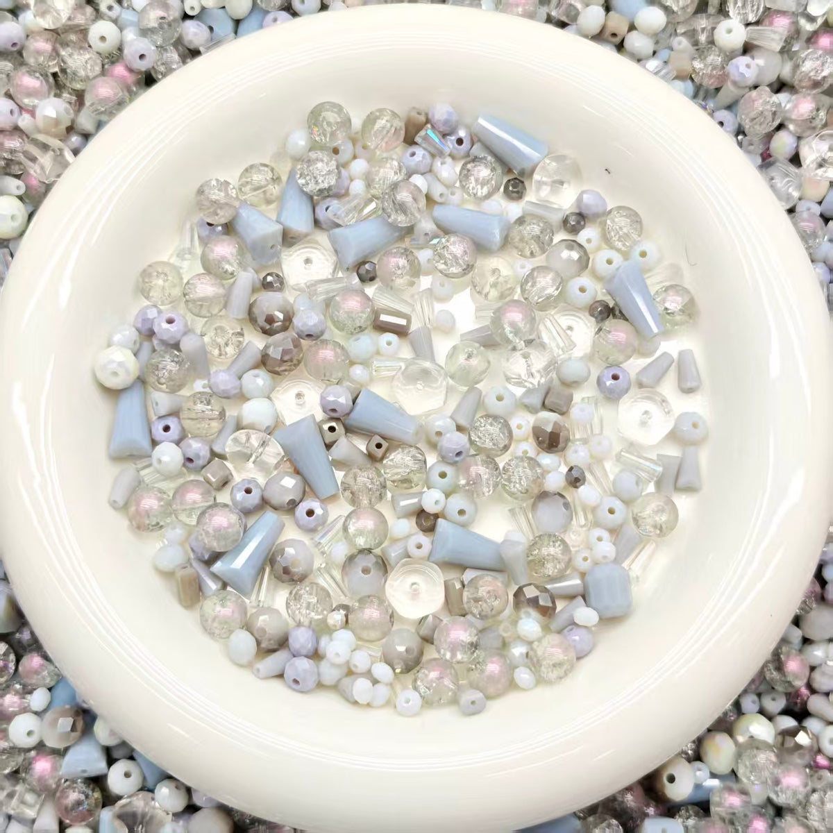 Big sale！ Blingbling glass beads -Taro grey(for keychains, phone chains,bracelet, necklace）