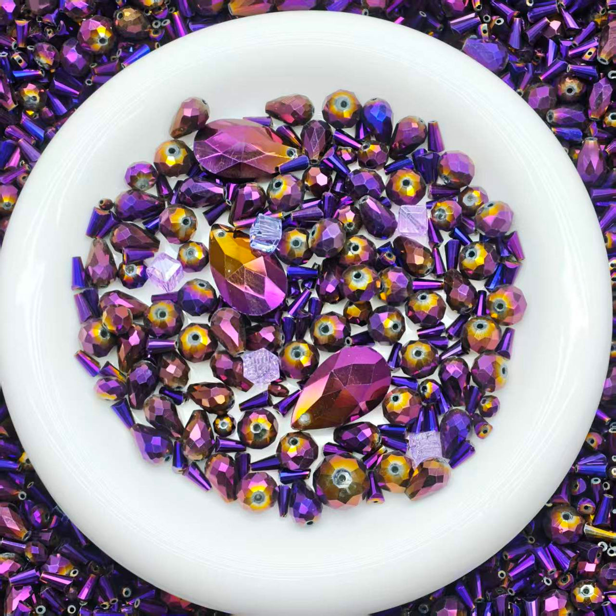 Big sale！ Blingbling glass beads - Metal purple(for keychains, phone chains,bracelet, necklace）