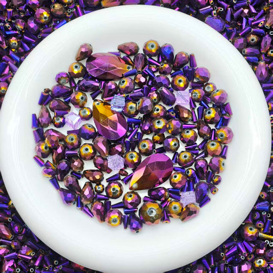 Big sale！ Blingbling glass beads - Metal purple(for keychains, phone chains,bracelet, necklace）