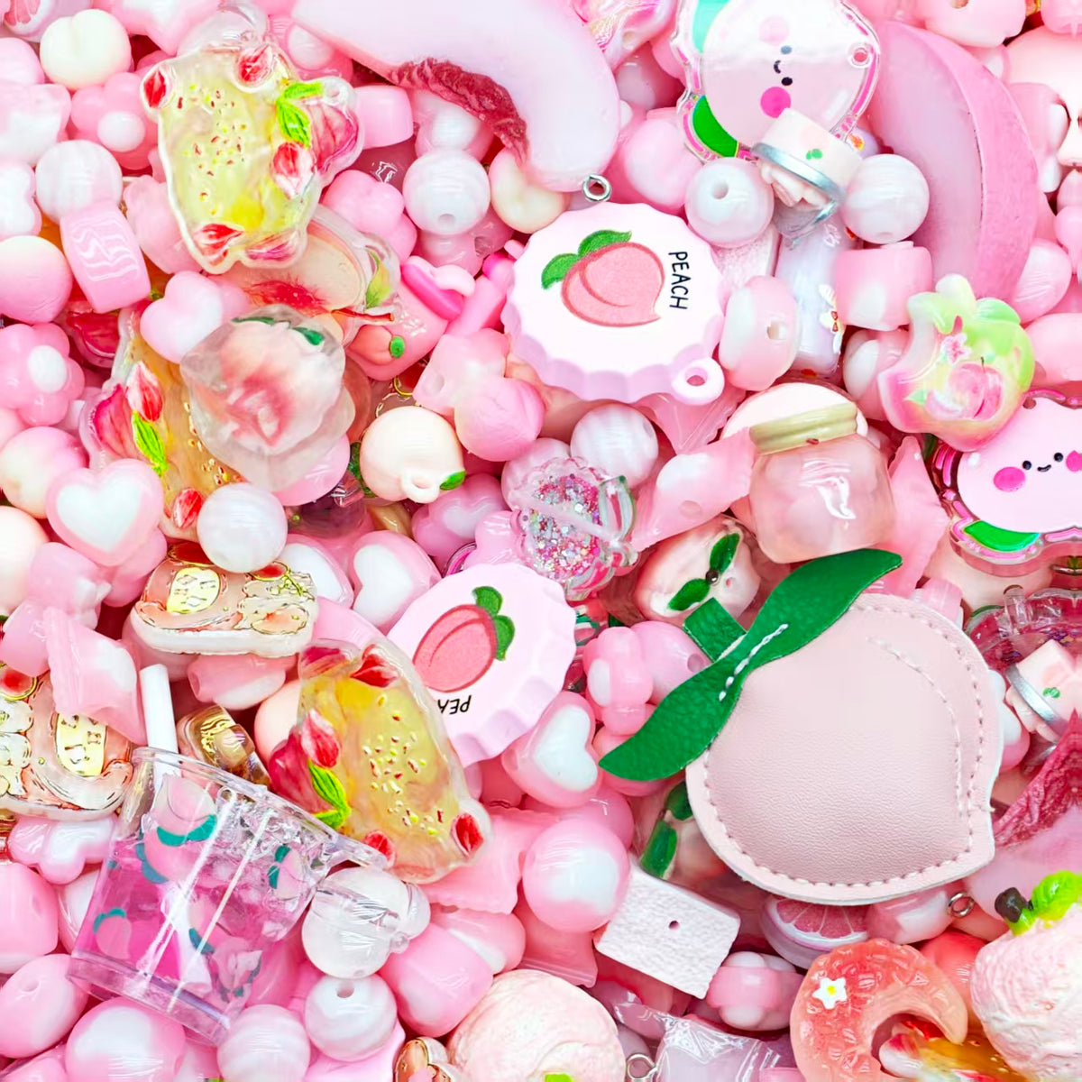 (last 1)Big sale！ Acrylic beads -Peach candy (for keychains, phone chains,bracelet, necklace）
