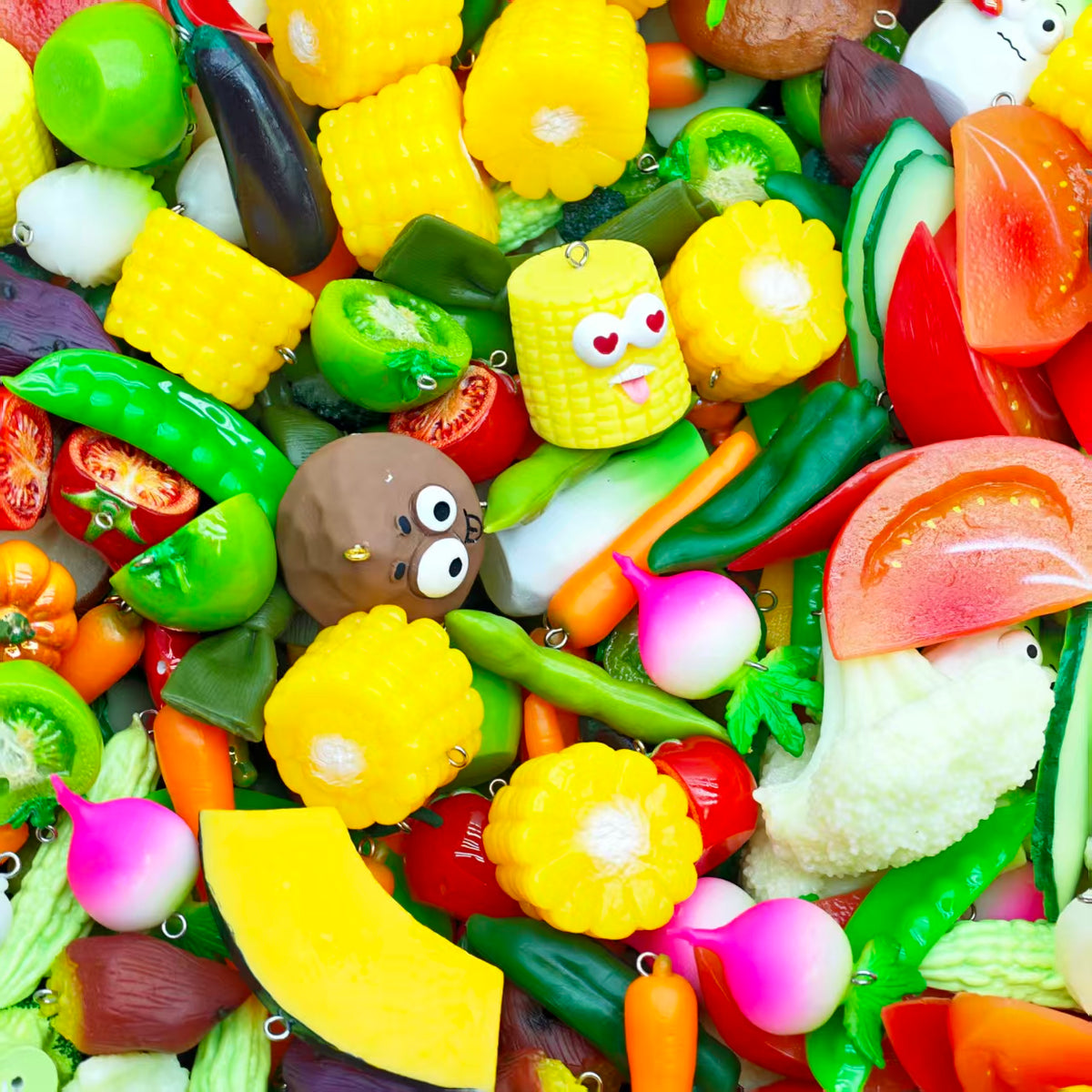 Big sale！ Vegetables charms (for keychains, phone chains）