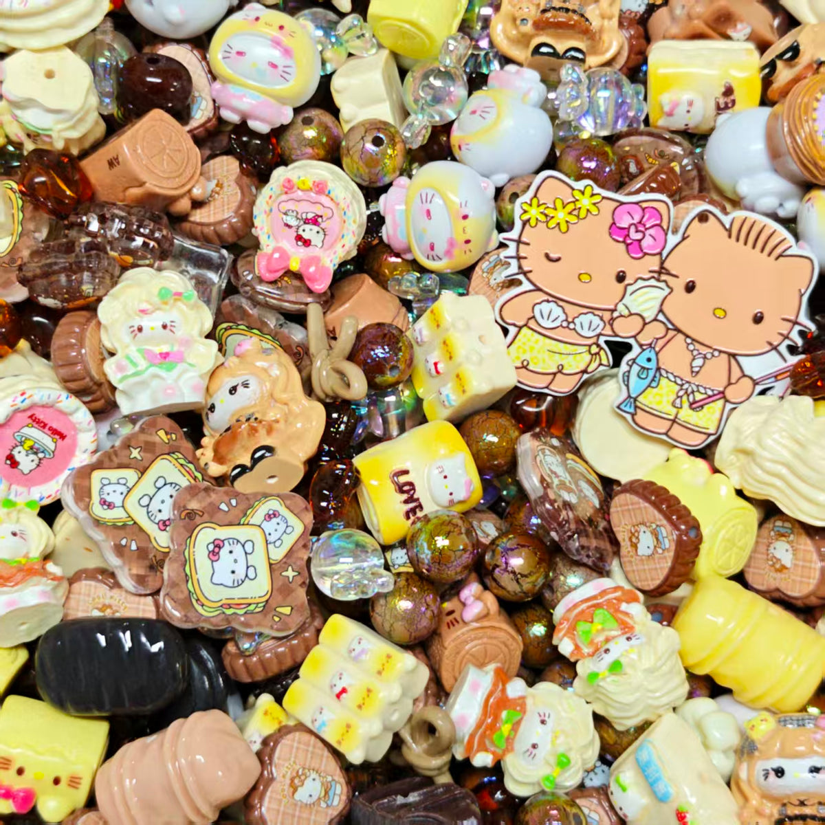 Big sale！ Acrylic beads - Brown kitty mix (for keychains, phone chains,bracelet, necklace)