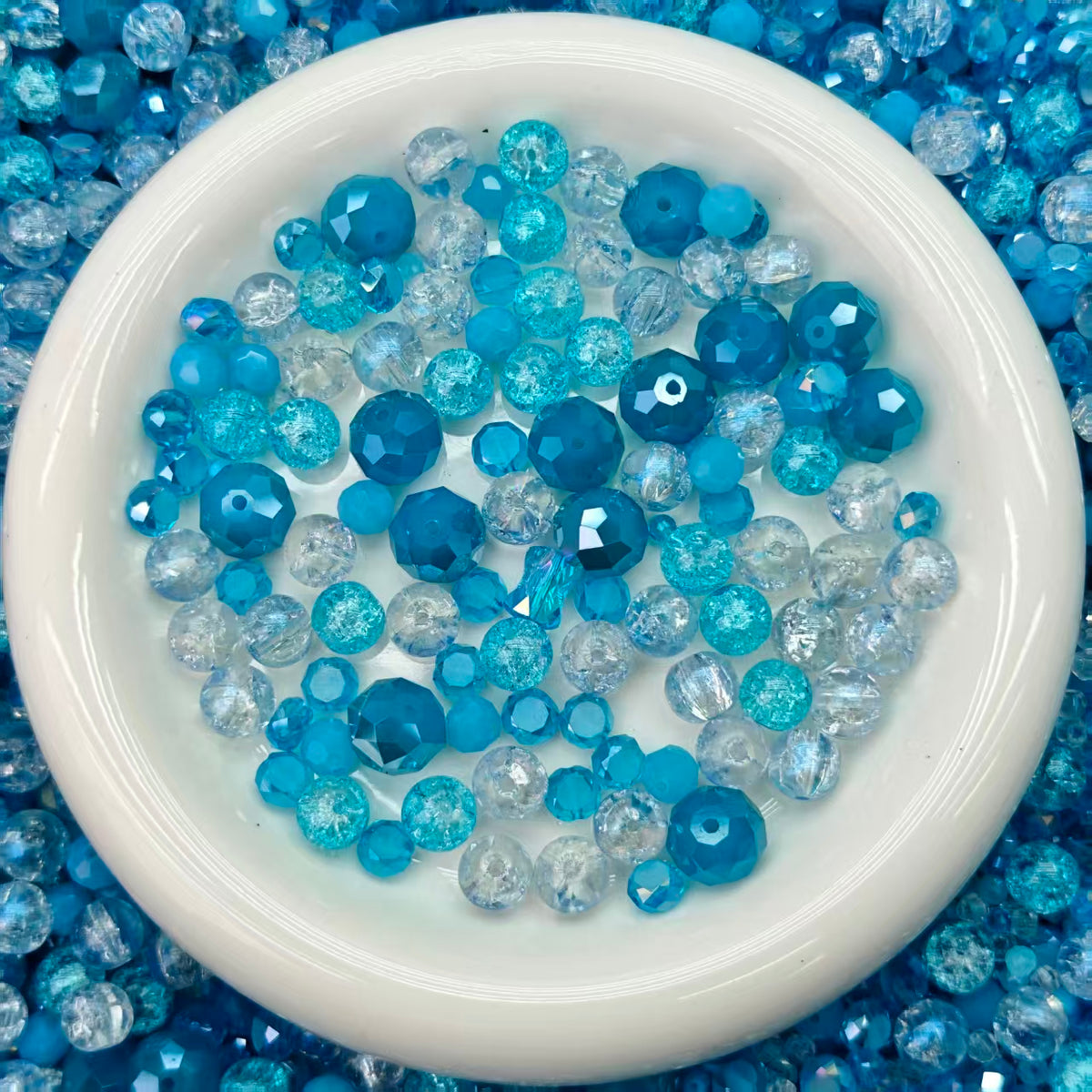Big sale！ Blingbling glass beads - Sky blue  (for keychains, phone chains,bracelet, necklace）
