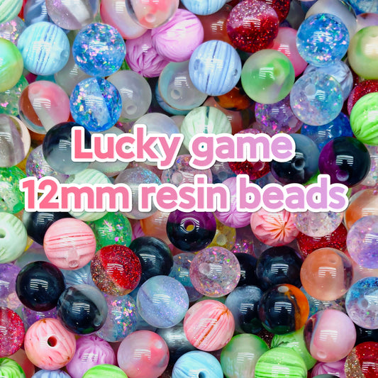 Lucky game - 12mm resin beads (for making jewelry box , keychains, bracelets etc)