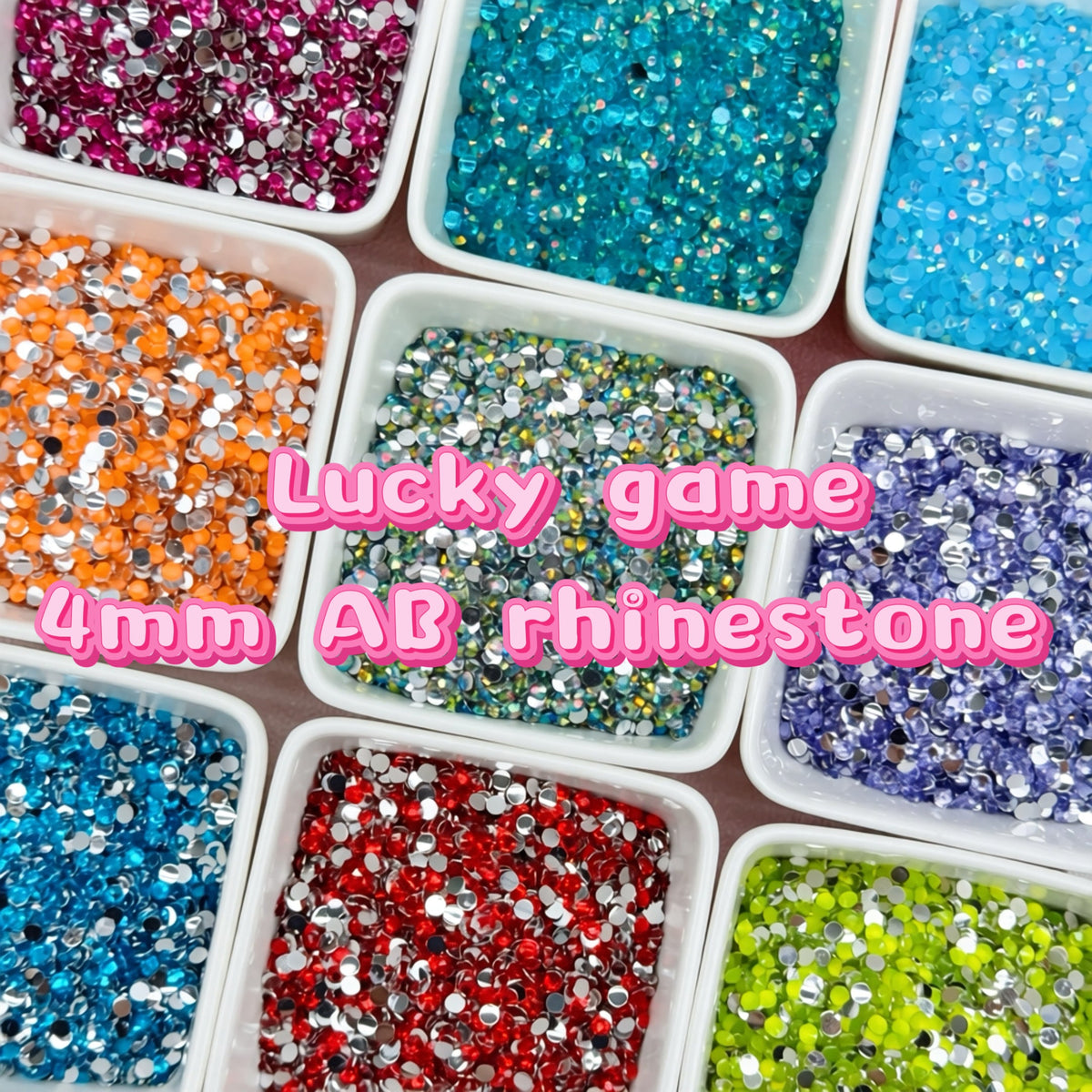 Lucky game-4mm AB rhinestone
