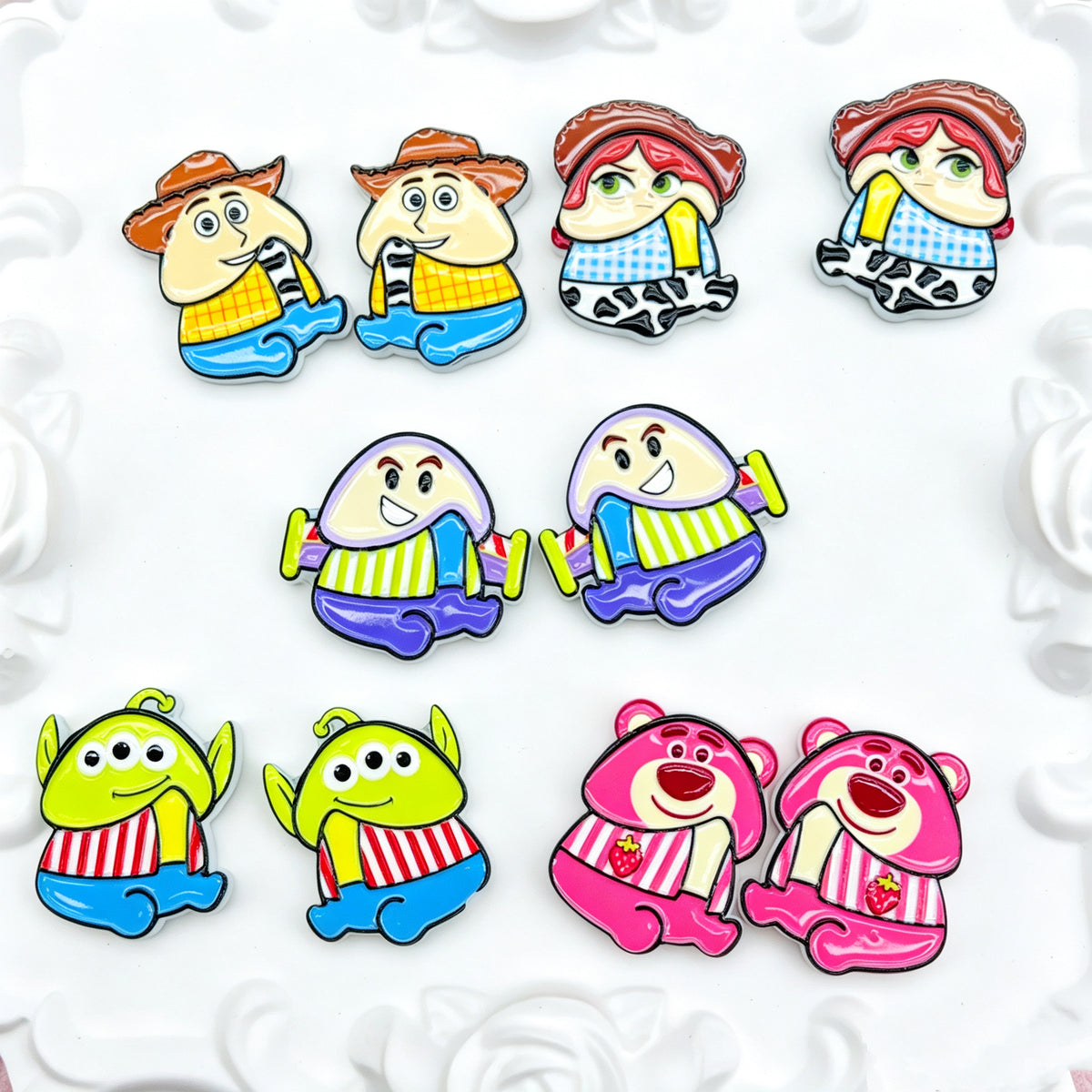 Acrylic Flat beads /1 bag(10pcs)(for beaded pen, keychains, phone chains, bracelet, necklace)
