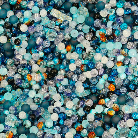 Glass beads- Blue2.0 (for keychains, phone chains,bracelet, necklace)