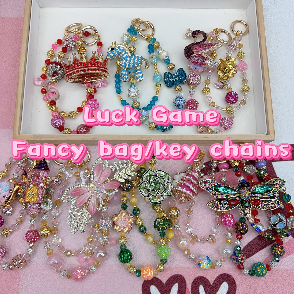 Lucky game-Fancy blingbling bag/key chains （handmade,1% of flaws)