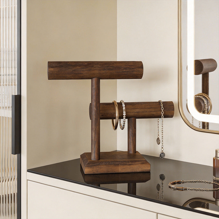 Tool-Tier Wooden T-Bar Bracelet Display Stand
