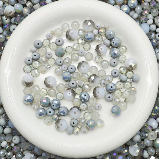 Big sale！ Blingbling glass beads -Grey (for keychains, phone chains,bracelet, necklace）