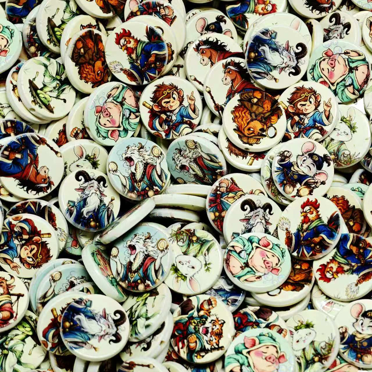 Big sale！ Acrylic beads - The Chinese Zodiac picture beads (for keychains, phone chains,bracelet, necklace)