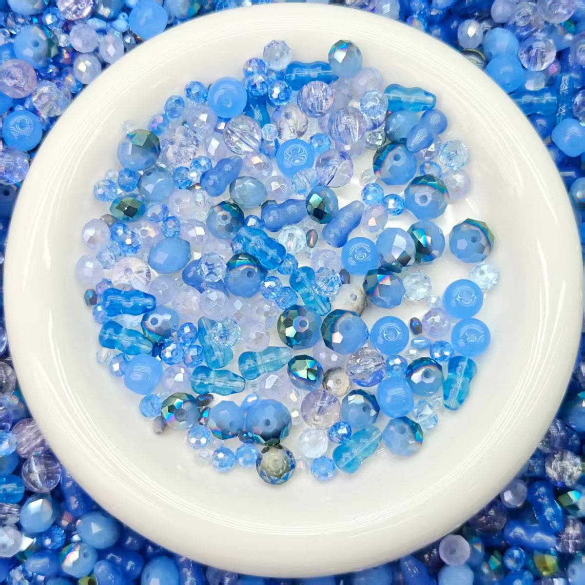 Big sale！ Blingbling glass beads -Dream blue  (for keychains, phone chains,bracelet, necklace）