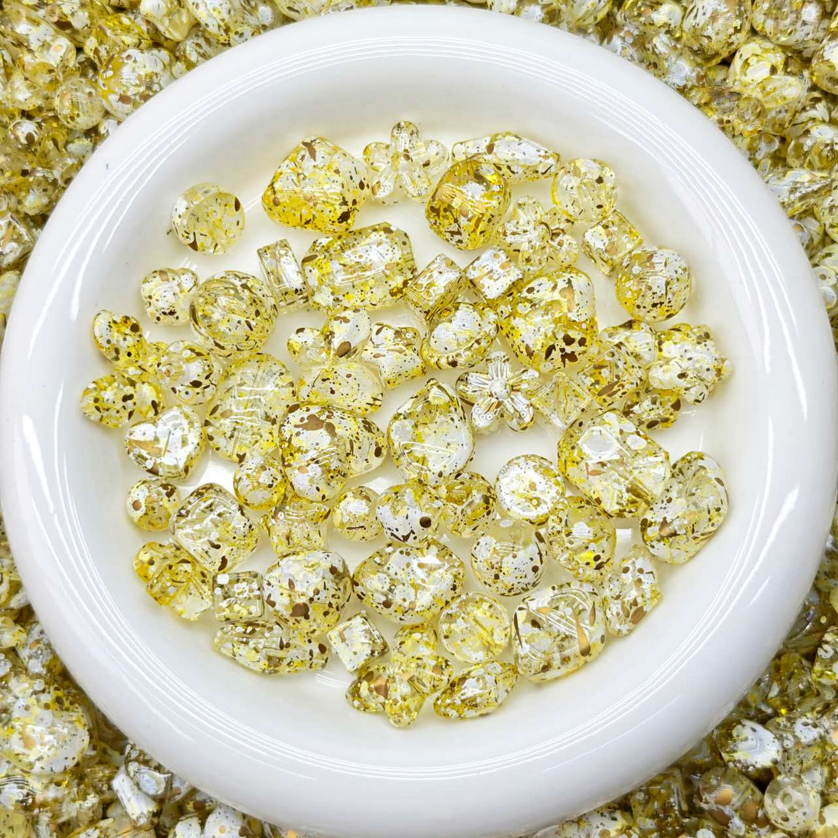 Big sale！ Acrylic beads -Yellow spotted(for keychains, phone chains,bracelet, necklace)