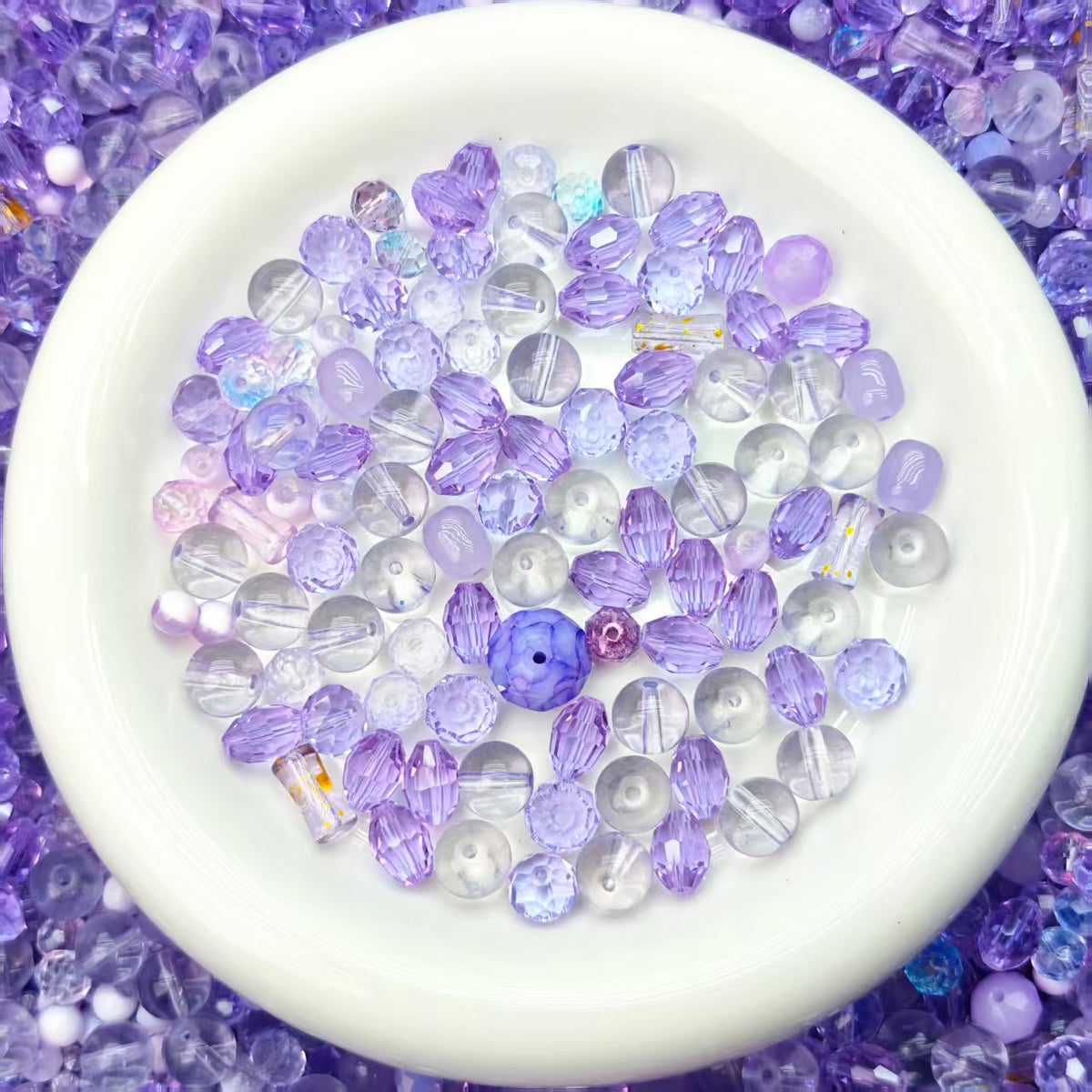 Big sale！ Blingbling glass beads - Dream purple (for keychains, phone chains,bracelet, necklace）