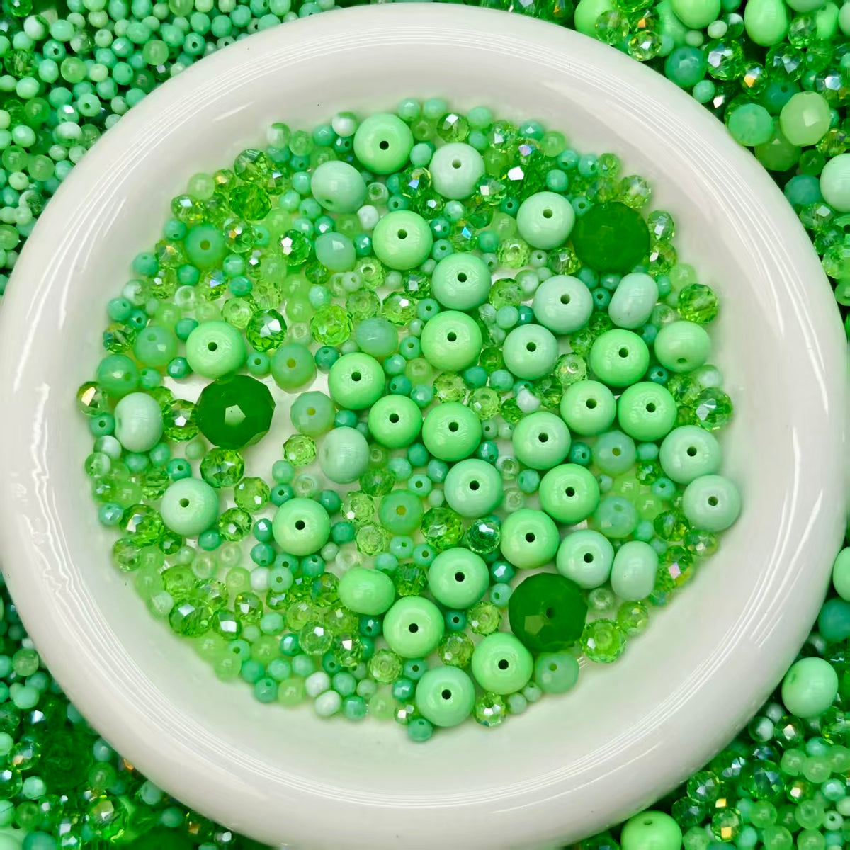 Big sale！ Blingbling glass beads - Light green (for keychains, phone chains,bracelet, necklace）