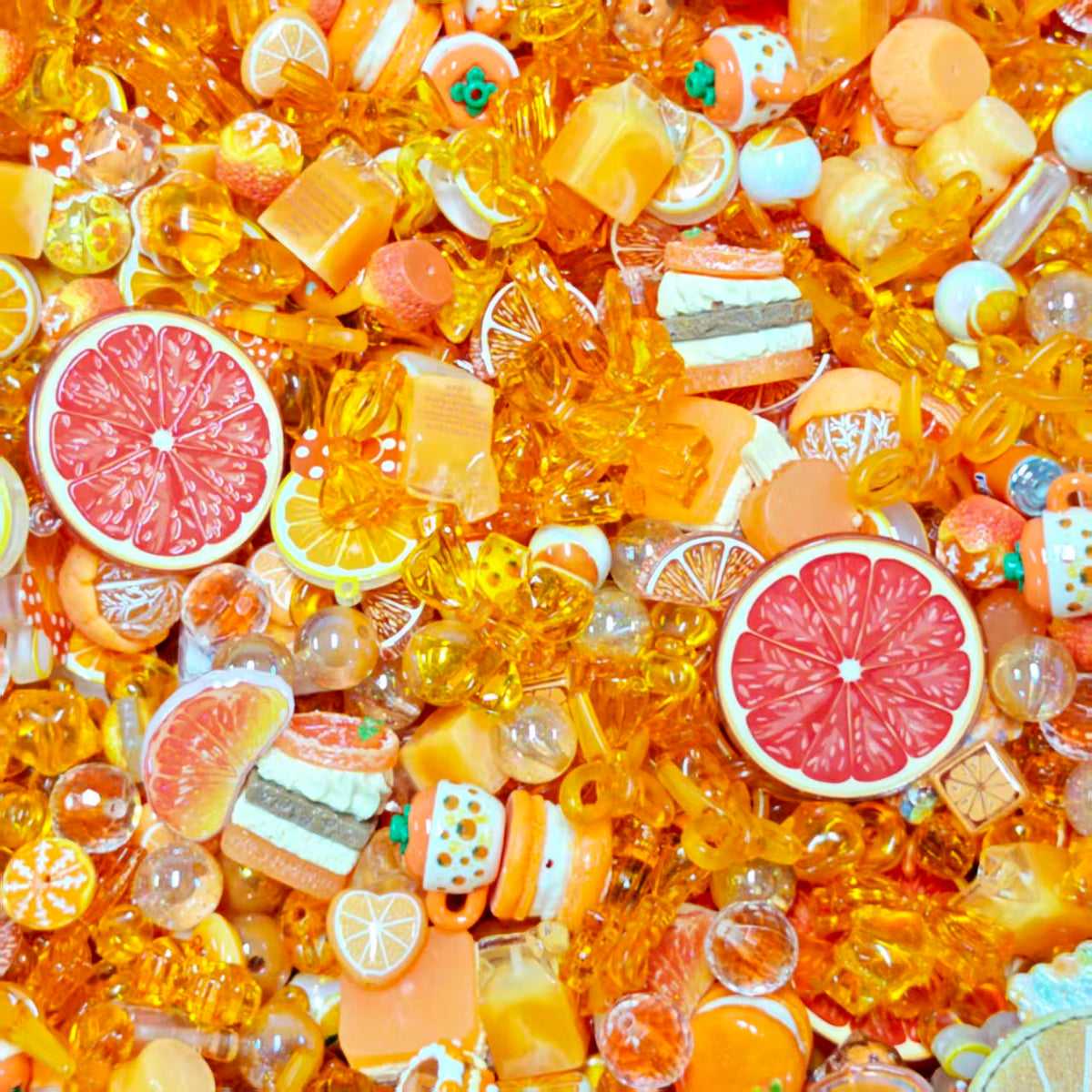 Big sale！ Acrylic beads - Orange cake (for keychains, phone chains,bracelet, necklace)