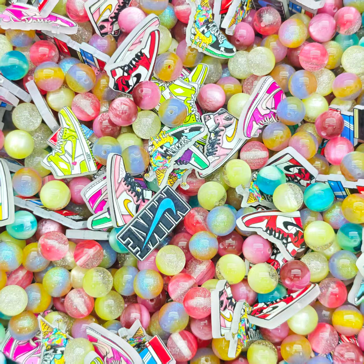 Acrylic beads - Nike (for beadable pens, keychains, phone chains)