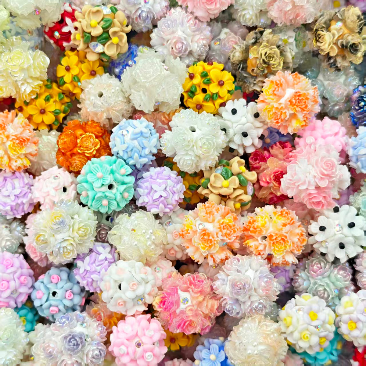 Big sale ! Flower fancy beads (for keychains, phone chains,bracelet, necklace）