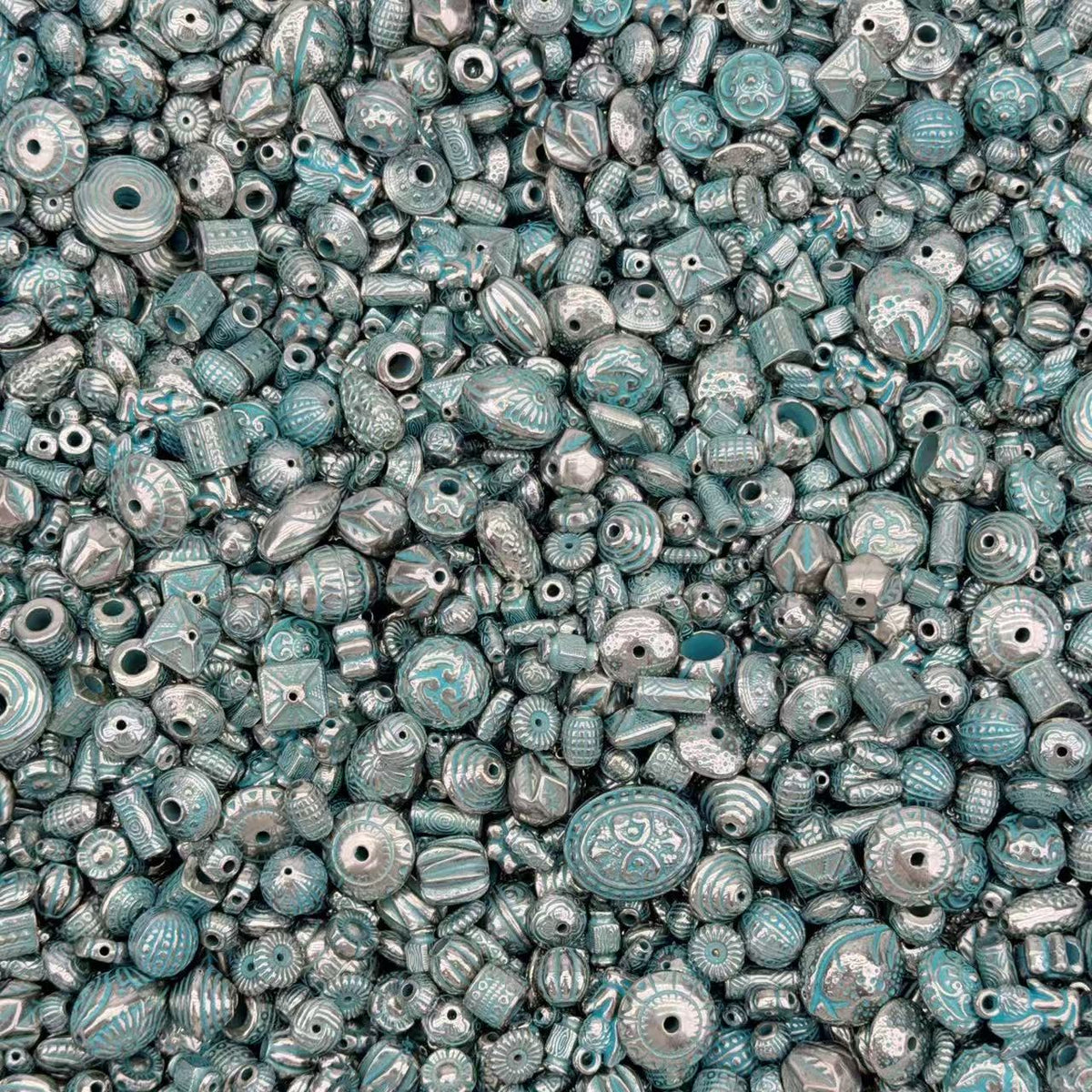 Acrylic Beads -Blue silver vibe(for beaded pen, keychains, phone chains)