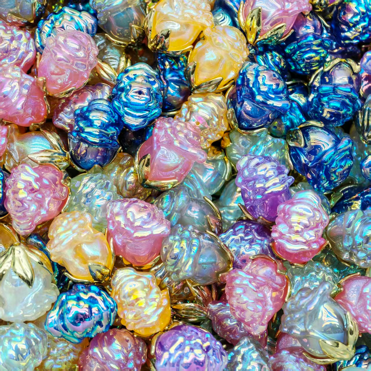 High quality Resin 3D Roses beads(for keychains, phone chains,bracelet ...